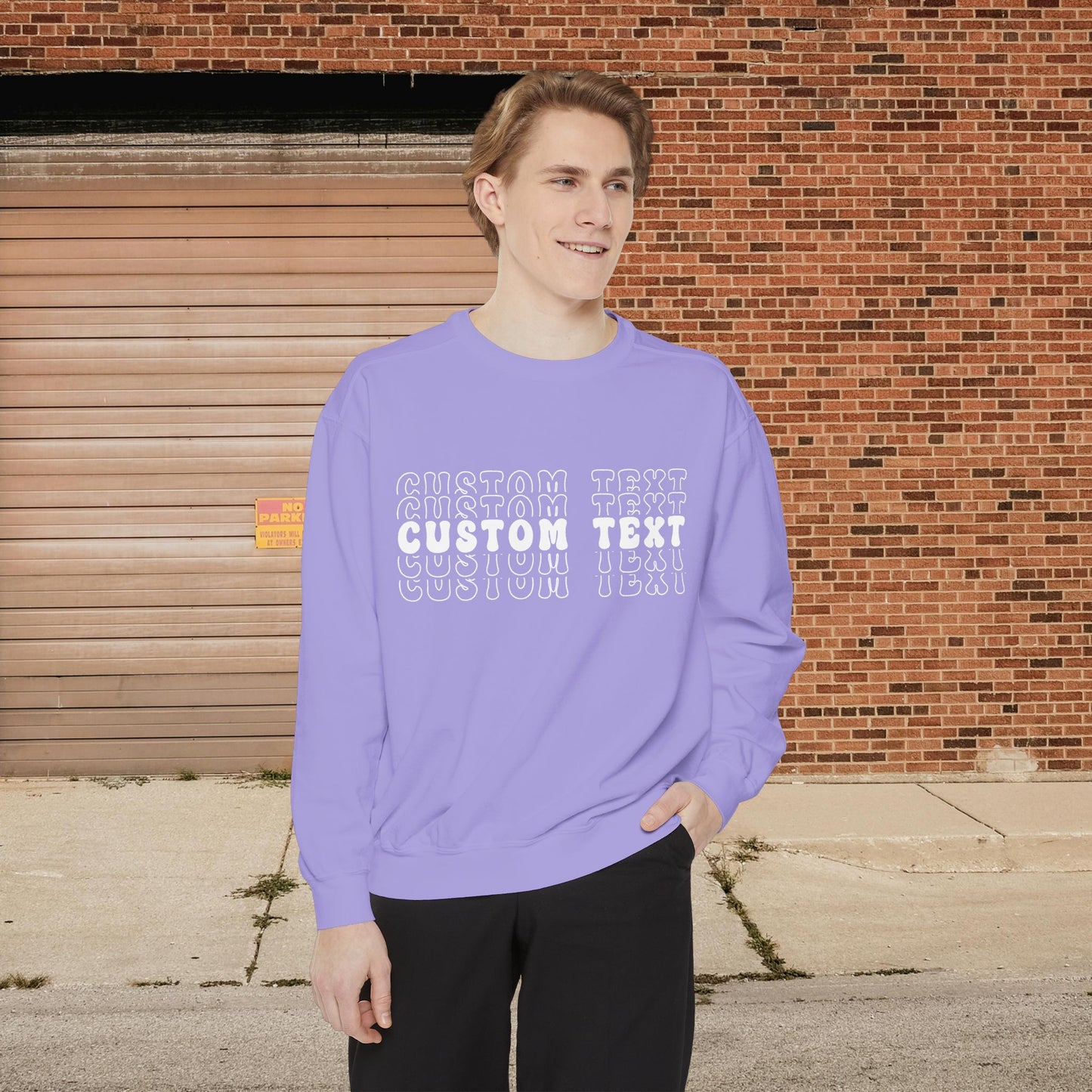 Customizable Stacked Text Design Sweatshirt