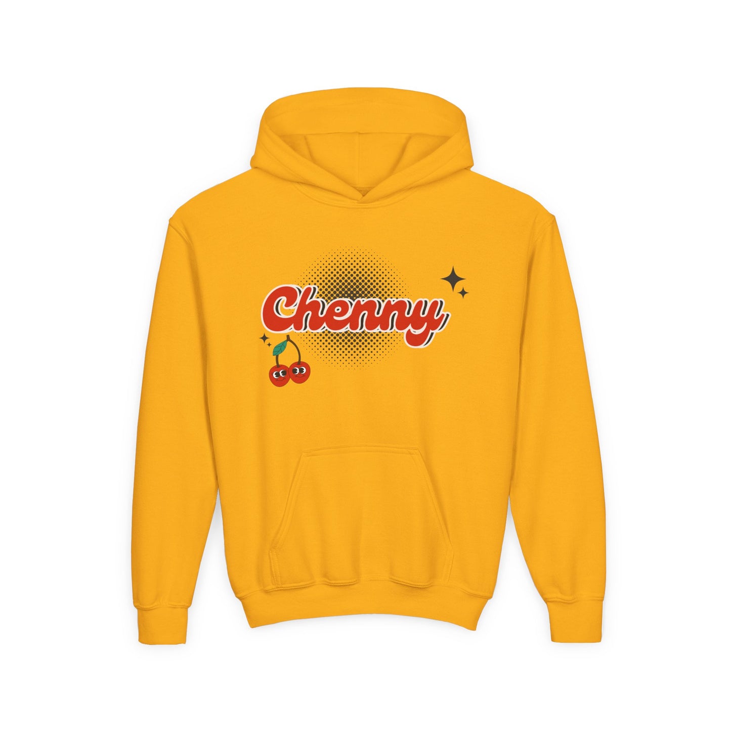 Customizable Youth Hoodie Sweatshirt for Camp, School, or Sports Team | Retro Cherries
