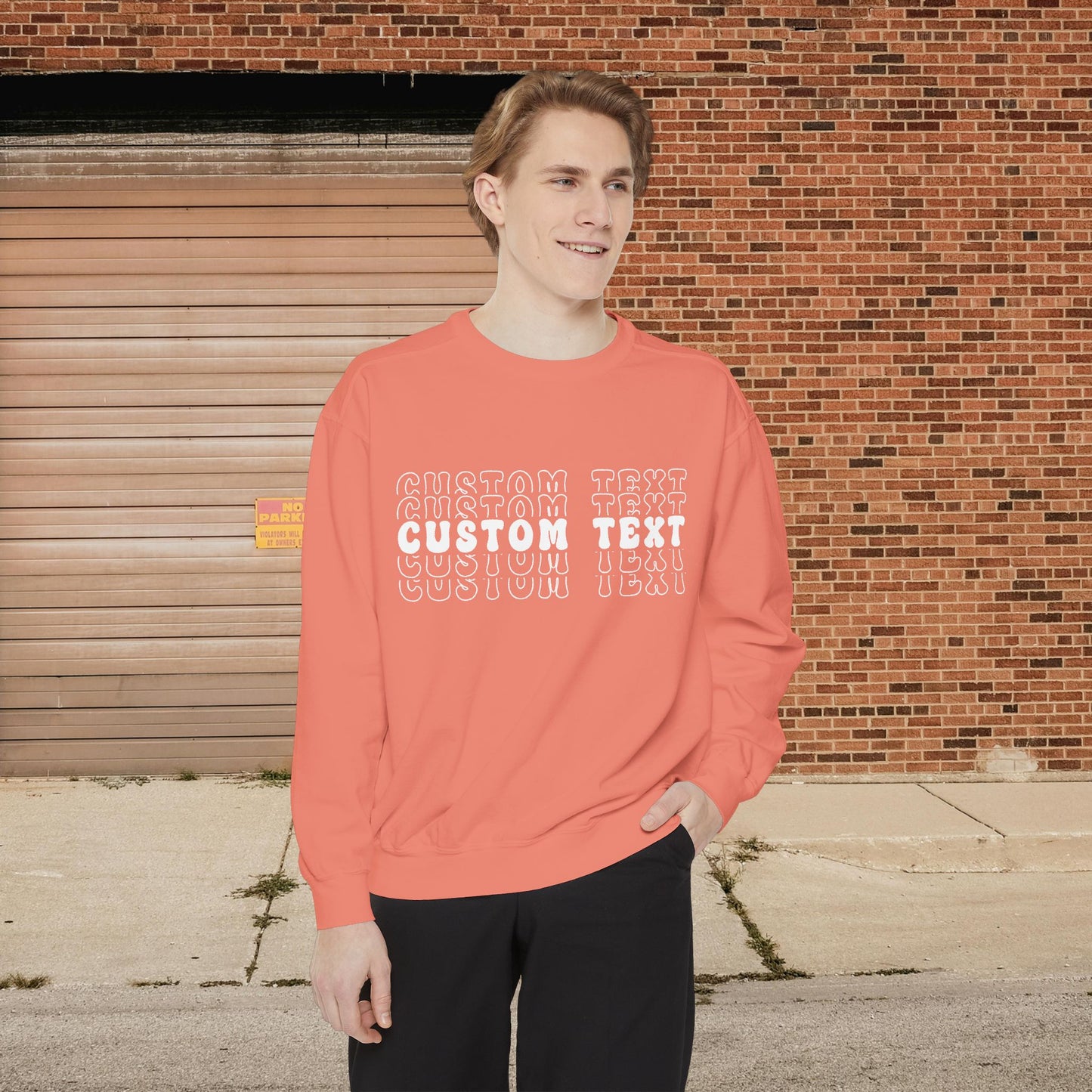 Customizable Stacked Text Design Sweatshirt