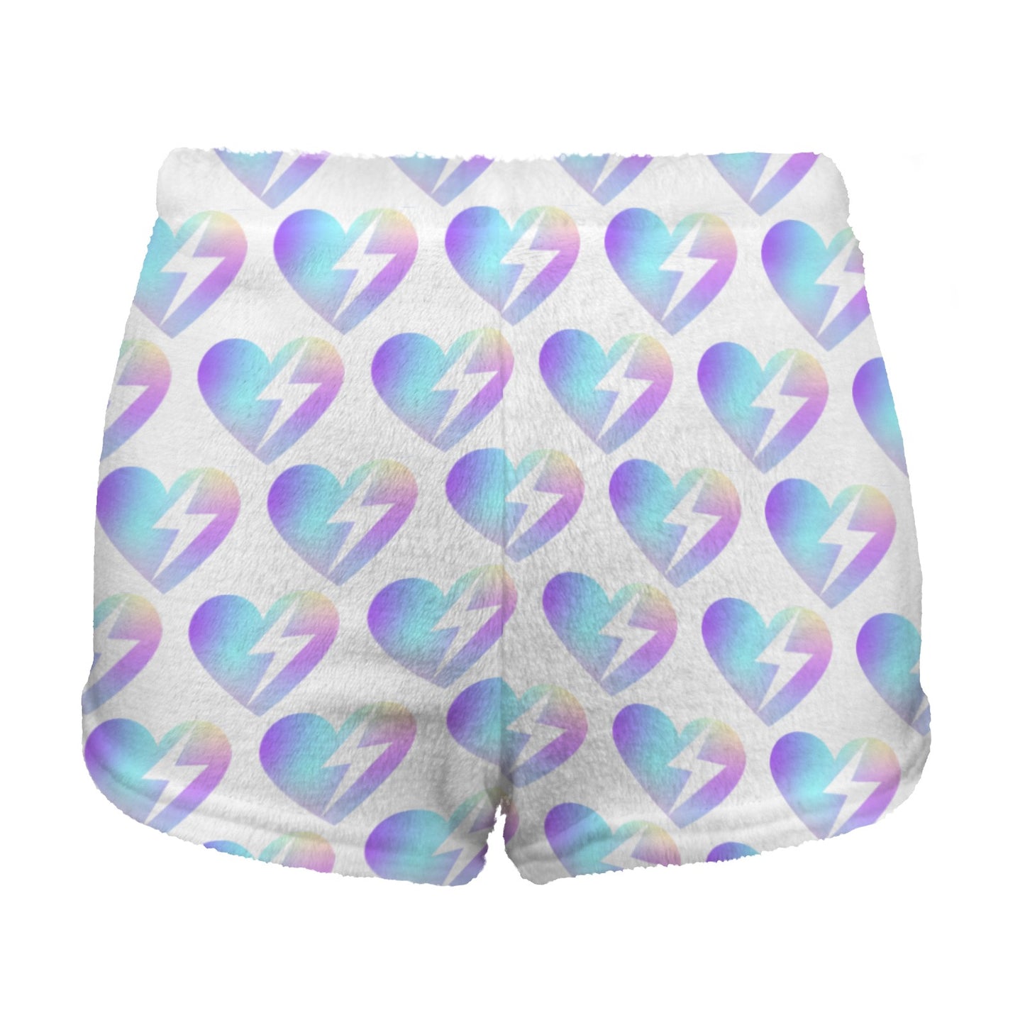Personalized Lightning Heart Lounge Shorts | Custom Text Pajama Shorts