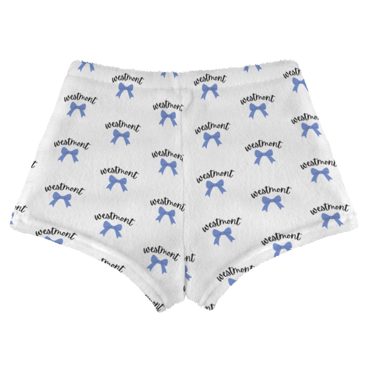 Blue Bows Personalized Bow Lounge Shorts | Custom Name Camp Pajama Shorts