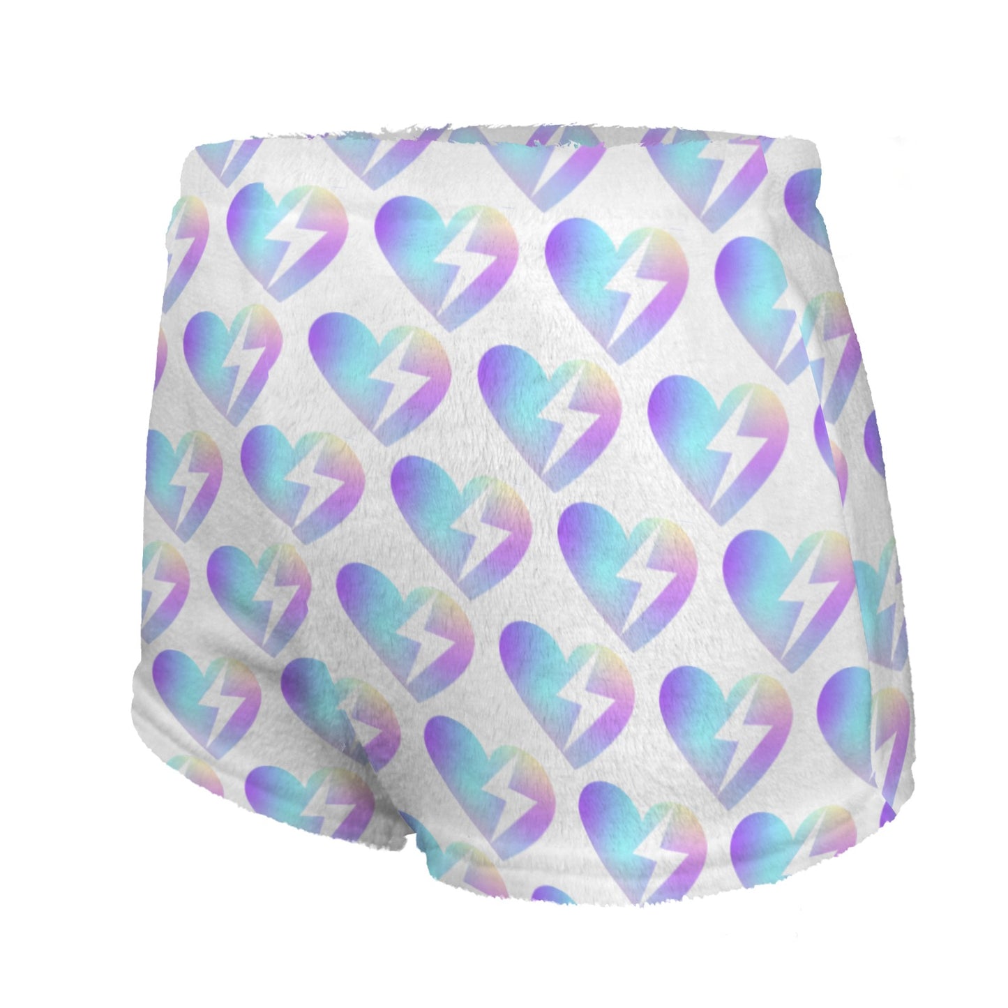 Personalized Lightning Heart Lounge Shorts | Custom Text Pajama Shorts