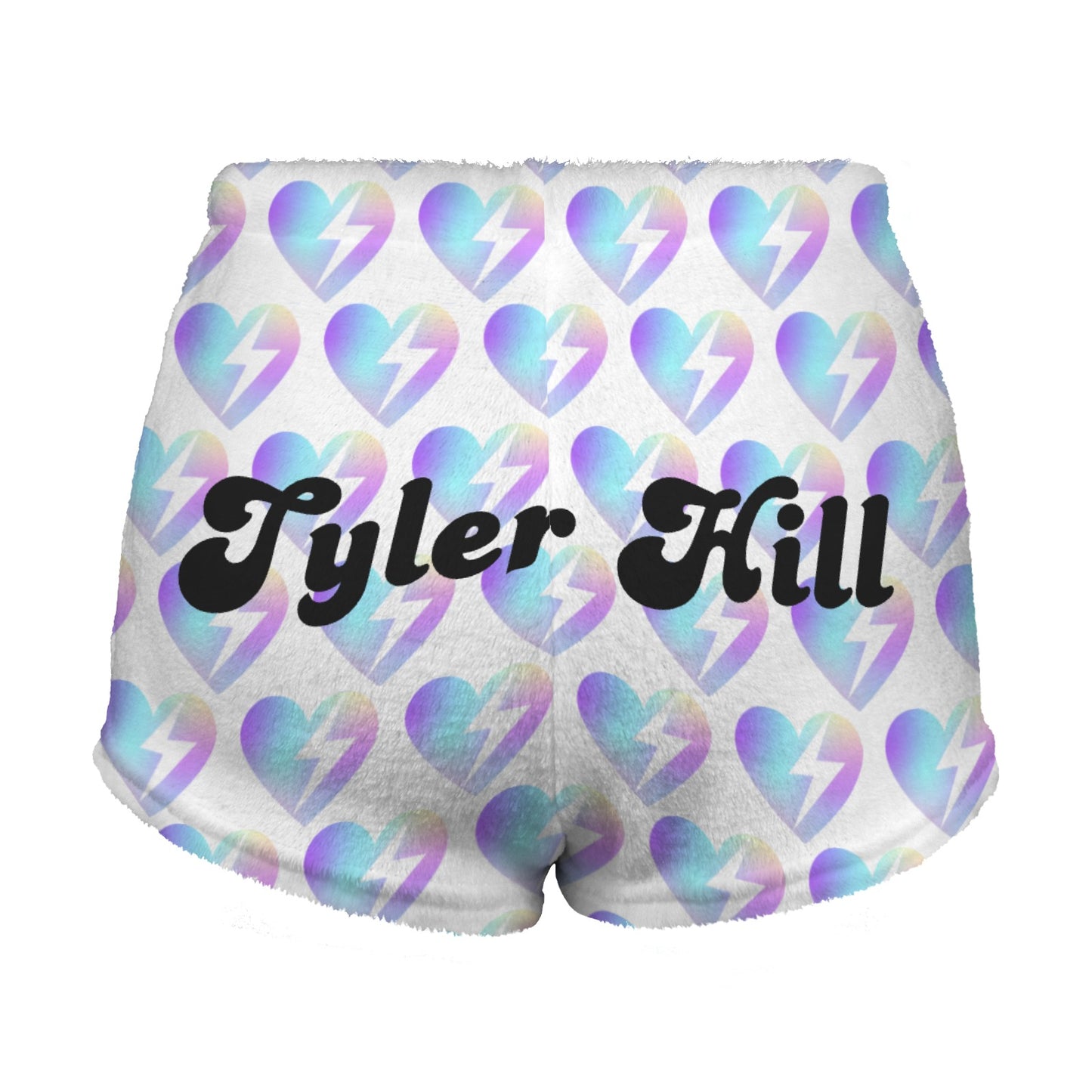 Personalized Lightning Heart Lounge Shorts | Custom Text Pajama Shorts