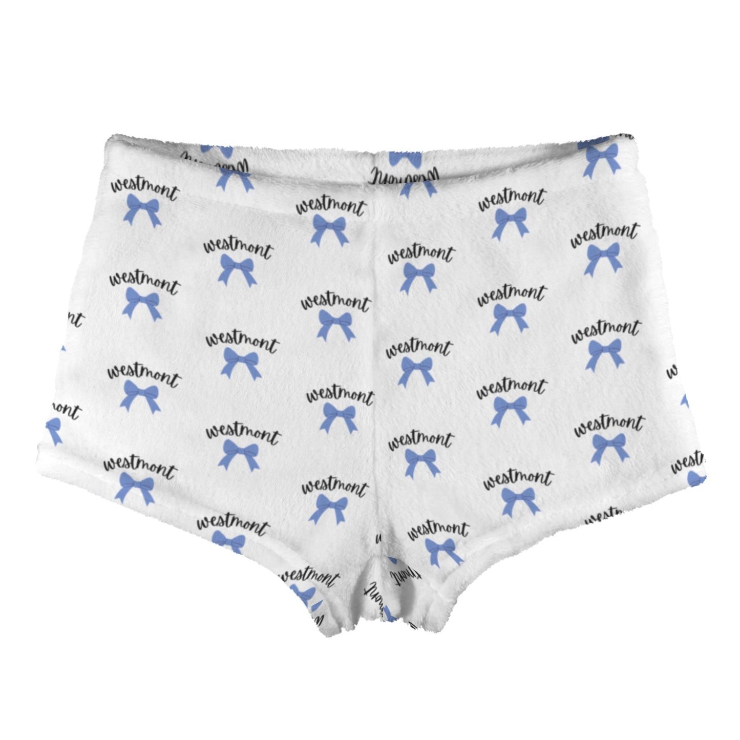 Blue Bows Personalized Bow Lounge Shorts | Custom Name Camp Pajama Shorts