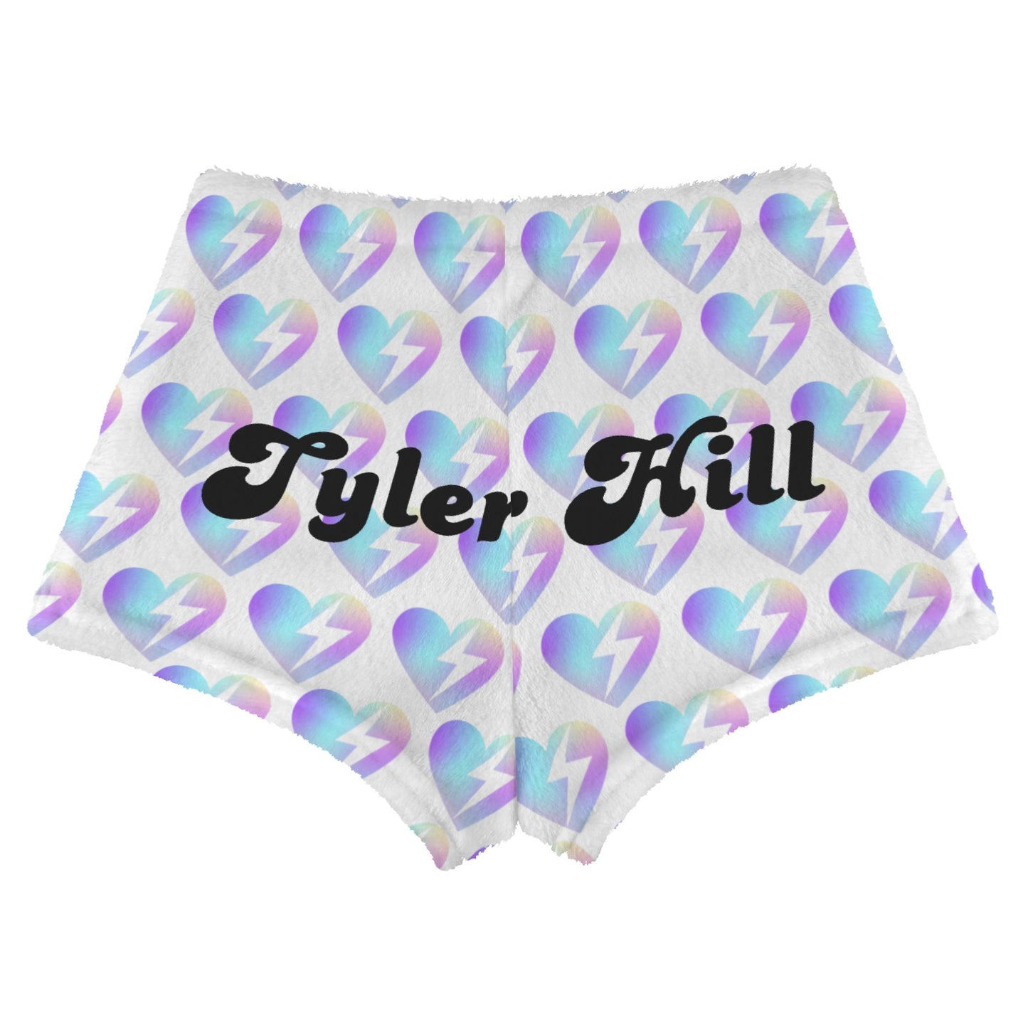 Personalized Lightning Heart Lounge Shorts | Custom Text Pajama Shorts
