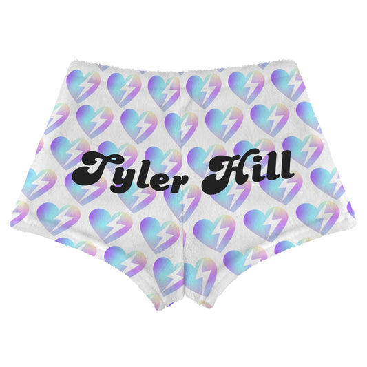 Personalized Lightning Heart Lounge Shorts | Custom Text Pajama Shorts