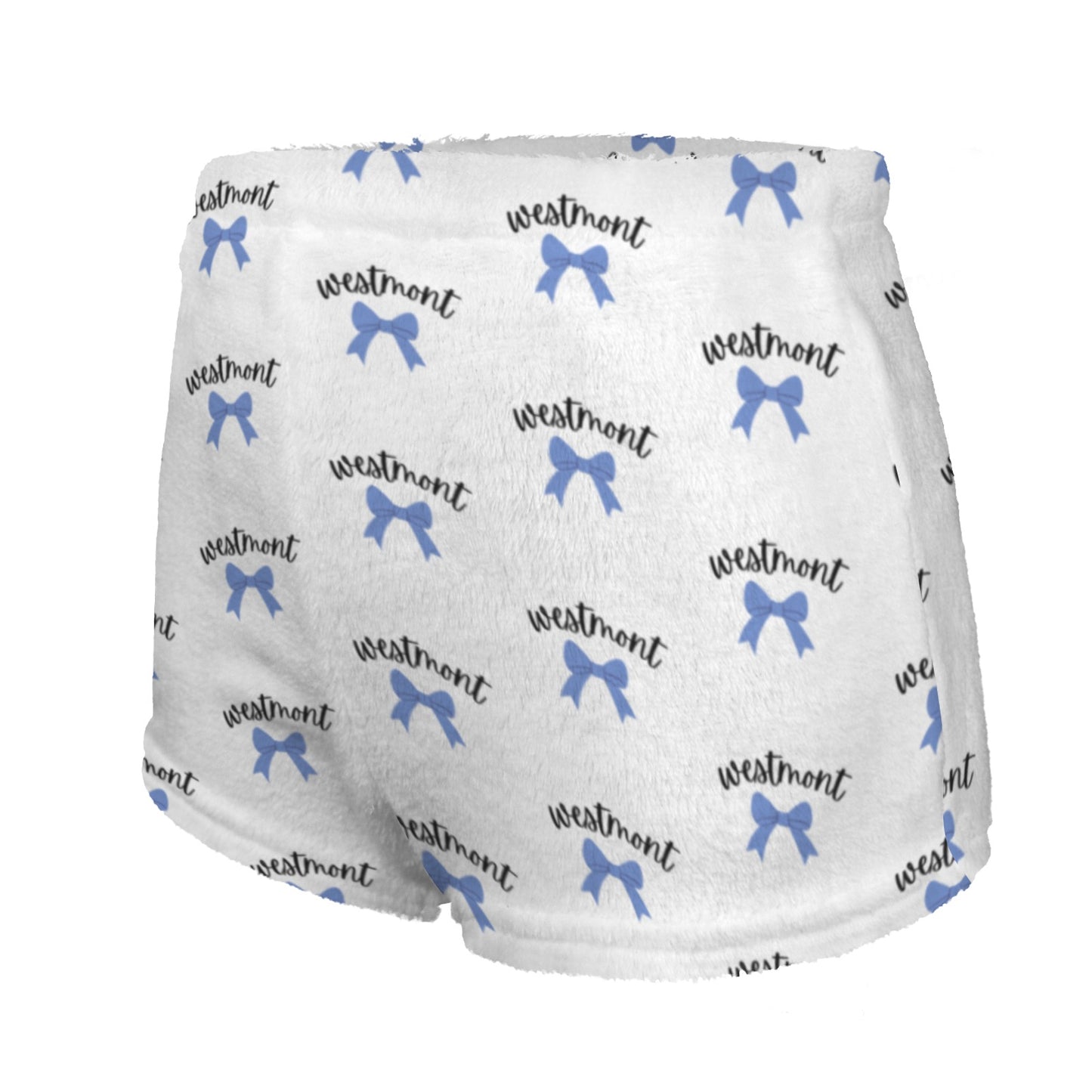 Blue Bows Personalized Bow Lounge Shorts | Custom Name Camp Pajama Shorts